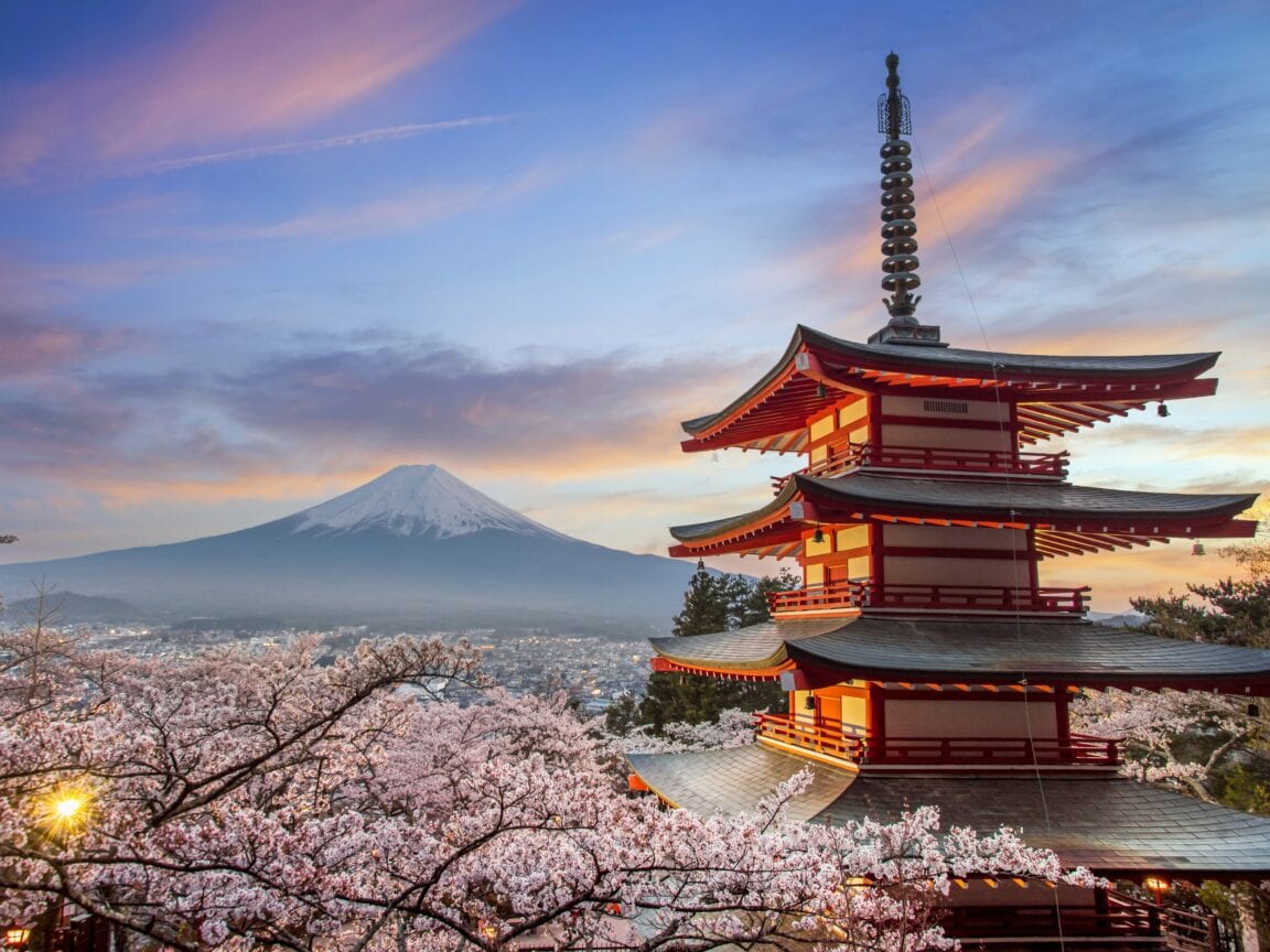 Vista de Monte Fuji en Japon